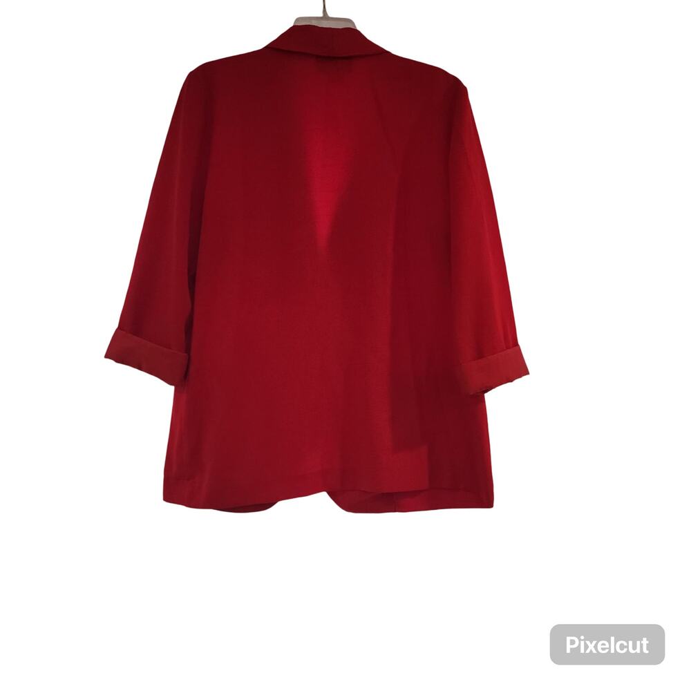 Vintage Requirements Petite Blazer Jacket Womens 12 Red 3/4 Sleeve Made USA